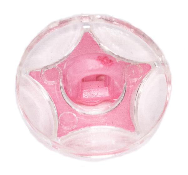 Kids button as round buttons with star in pink 13 mm 0.51 inch